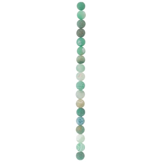 Green Agate Crackle Matte Round Beads, 10mm by Bead Landing™